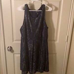 Teal/gold sleeveless dress